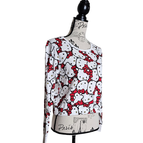 Hello Kitty crop top size Medium long sleeves. Sanrio cute Kawaii crop t… - Picture 2 of 9